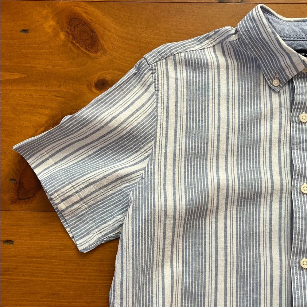 Tommy Hilfiger Striped Linen Short Sleeve Shirt Sz M
